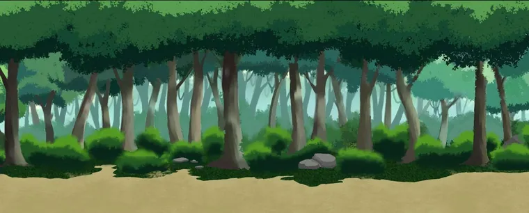 Forest background painted for an Amphibia multi animator project.