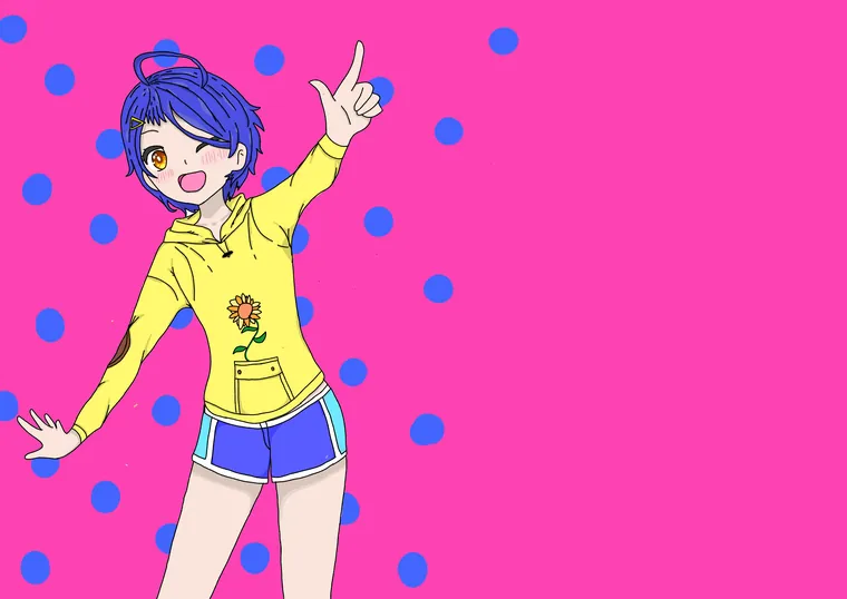 Ai Ohto, flat colour illustration.