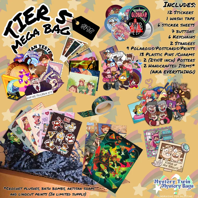 Tier 5 Mega Bag contents graphic for Mystery Twin Mystery Bags