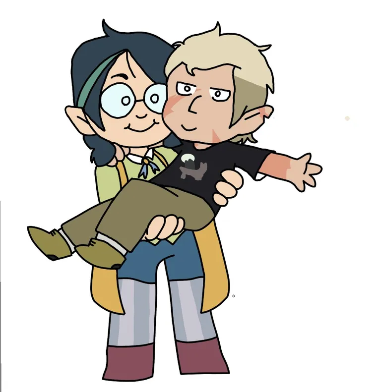 Hunter and Willow, chibi sketch.