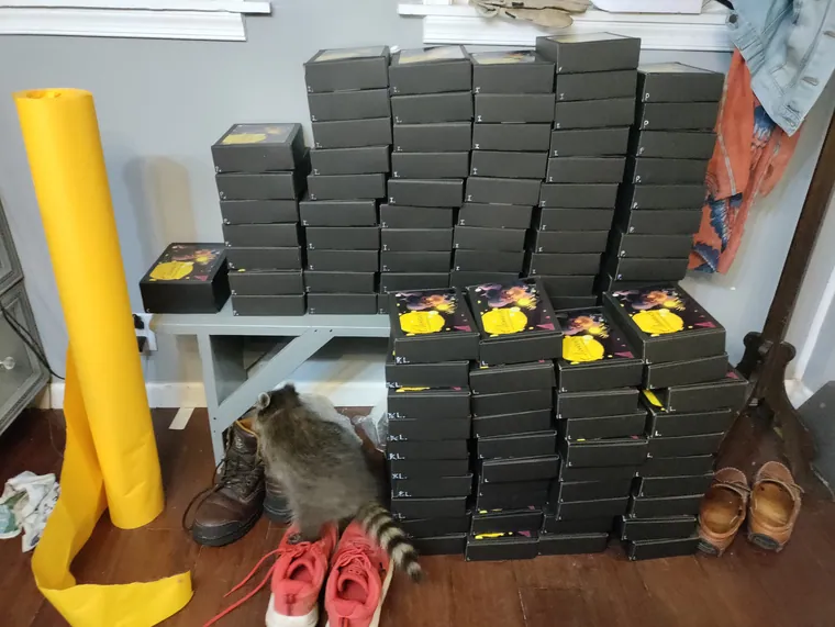Packed boxes stacked and ready to ship.