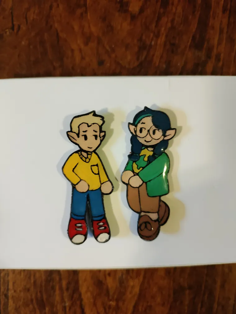 Two printed character standees.