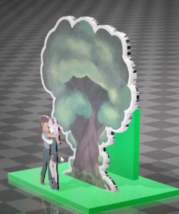 Standee test render with the printed base.