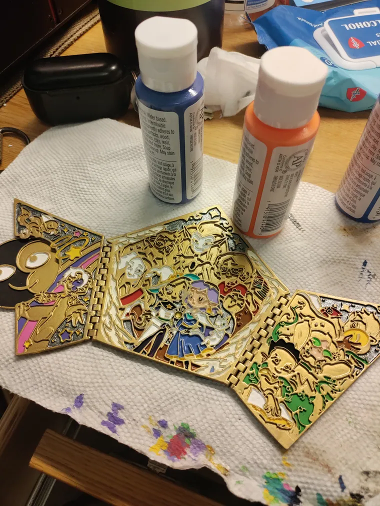 Hand painting a sample to check colour placement.