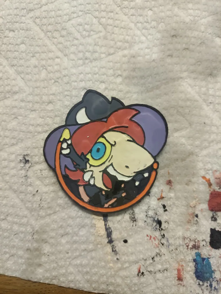 Finished pin sample.